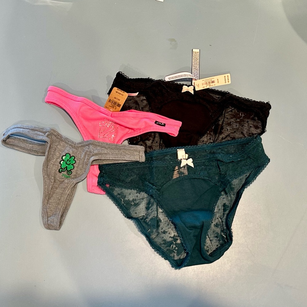 Victoria’s Secret bundle of XS lacy bikini & ribbed thong panties/underwear NWT
